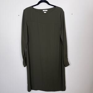 New Aritzia Babaton Medium M Fairman Dress Tuscan Olive Green Brown Long Sleeve
